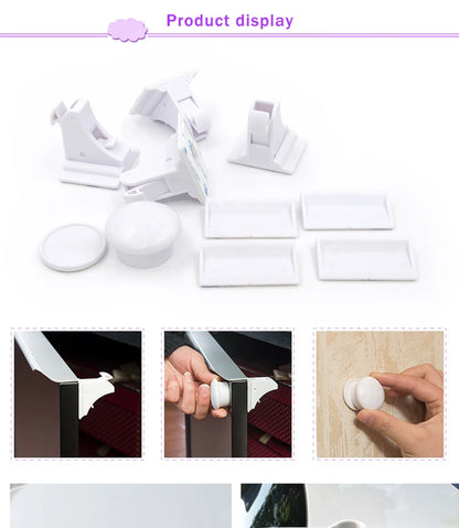 Magnetic Child Safety Lock Limiter Children Protection Baby Safety Lock Invisible Lock Kids Security Drawer Latch Cabinet Door