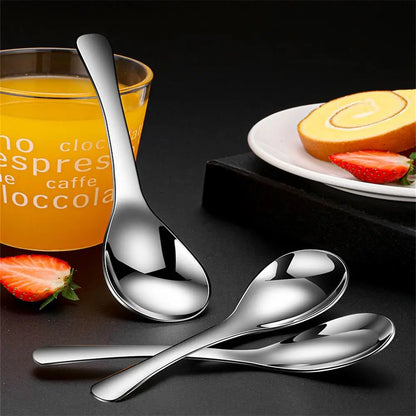 5pcs 304 Stainless Steel Spoon Spoon Household Creative Stainless Steel Tablespoon Soup Spoon Small Spoon Spoon Children Dinner