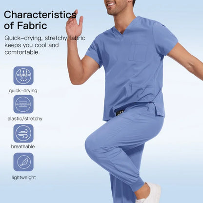 Medical Scrubs Bulk Order - Anti-Microbial Jogger Sets for Surgery/Dental/Vet/SPA/Pharmacy Multi-Pocket Workwear with Pen Slot