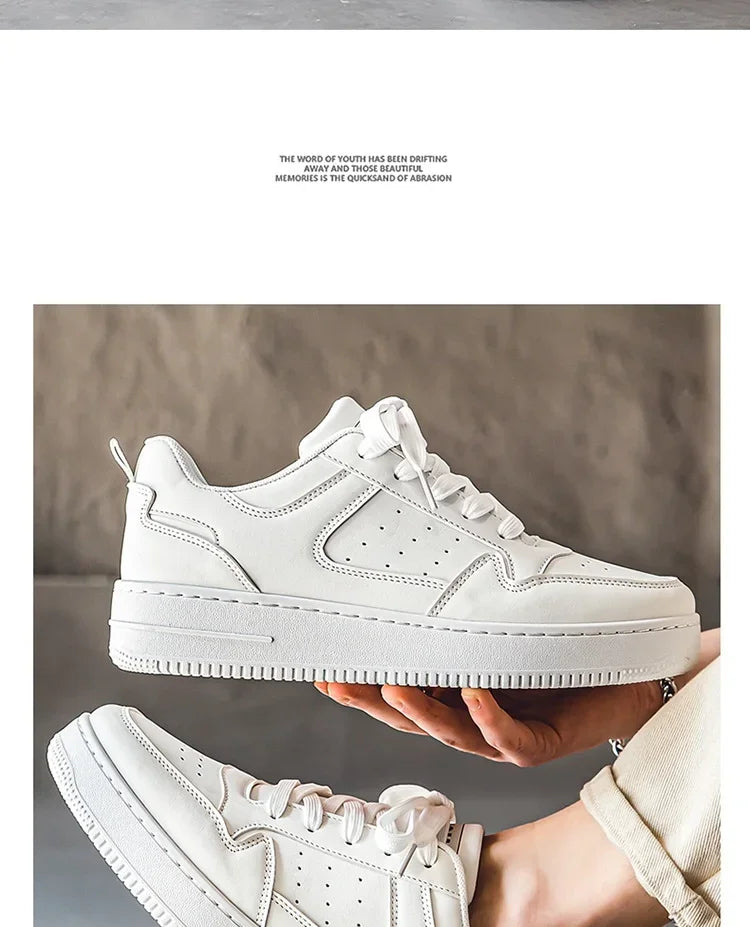2024 Brand Leather men's Sneakers White Platform Woman Sports Sneakers Female Vulcanized Shoes Sneakers Casual Ladies Trainers