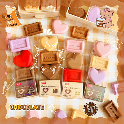 Kawaii stationery items School teacher gift Office Supplies classroom back to school chocolate Rubber Erasers cute things