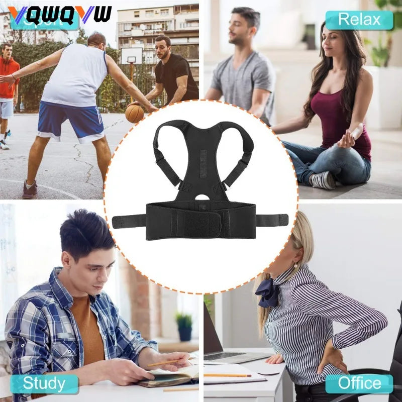 1Pcs Posture Corrector Magnetic Therapy Clavicle Back Straightener Shoulder Support Brace Lumbar Belt Correction,Back Support