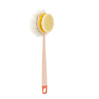 Double-sided Bath Scrubber Bath Brush Long Handle Soft Hair Bath Brush Removable Bath Towel Bath Ball Double Side Rub Cleaning