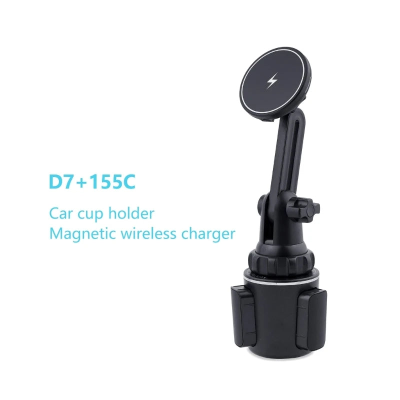 15W Magnetic Wireless Car Mount For MagSafe Cup Holder Car Phone Mount For IOS Phone 12/13/14
