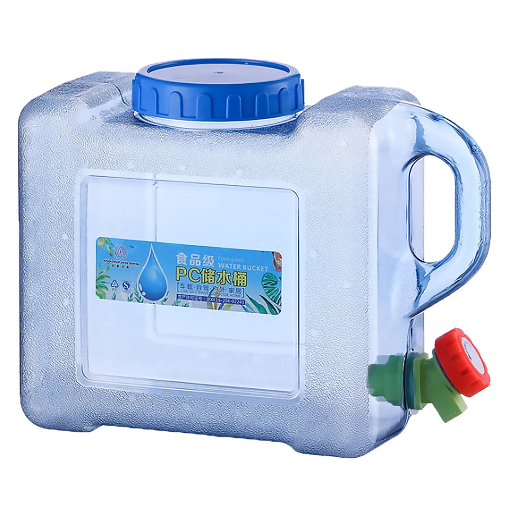 5 L Water Container with Faucet Water Carrier Canister Large Capacity Water Bottle Water Can Bucket Food Grade Water Container