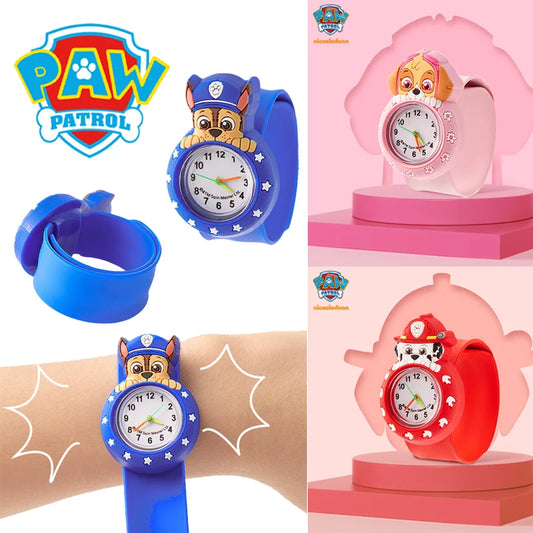 Paw Patrol Kids Watch Cartoon Waterproof Patting Watches Fashion Children Silicone Strap Wrist Watch Students Clock Gift