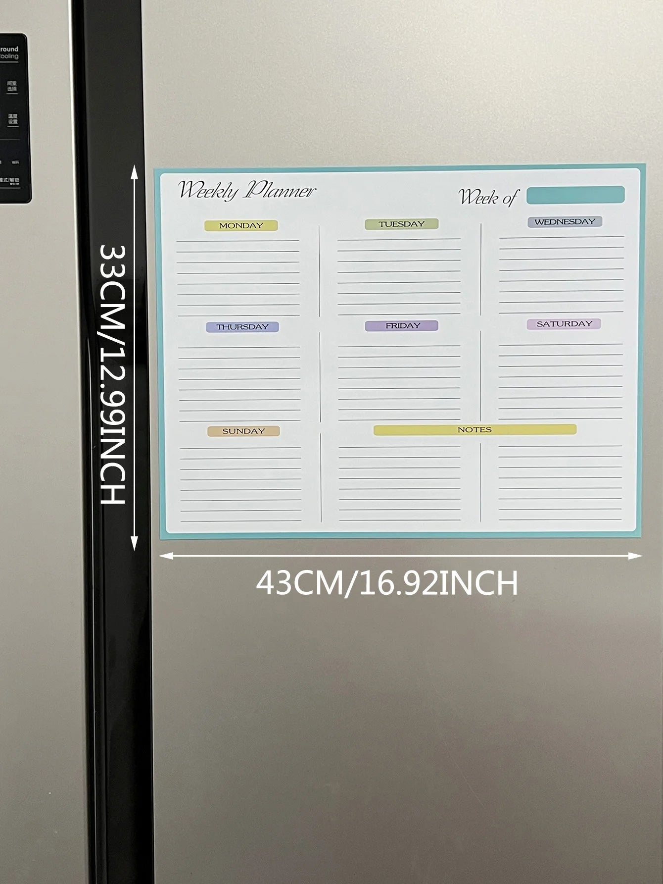 A refrigerator magnet ,monthly and weekly planner, magnetic calendar sticker, soft magnetic note sticker, message board