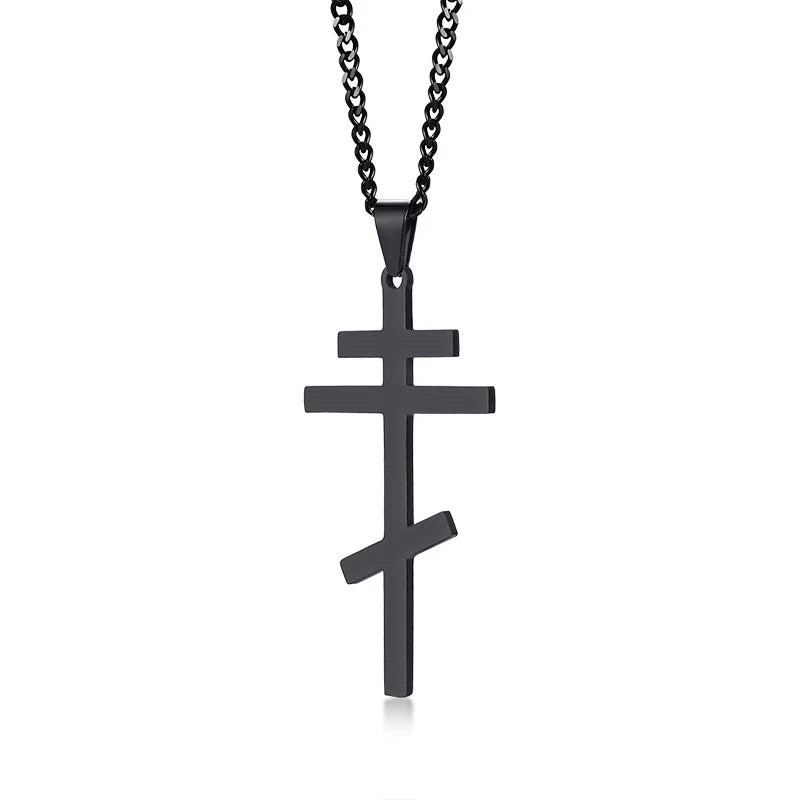 Russian Orthodox Cross Pendant Men Women Christian Crucifix Male Church Eternal Church Inspirational NIKA Necklace