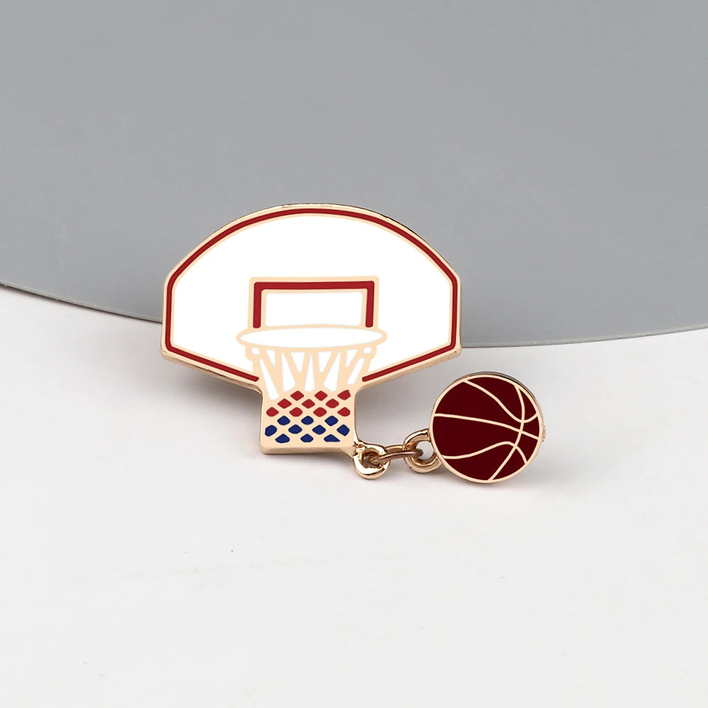 All Love Sports!Healthy Lifestyle Enamel Pins Rugby Basketball Soccer Bowling Brooches Roller Skates Badge Shirt Hat Bag Jewelry