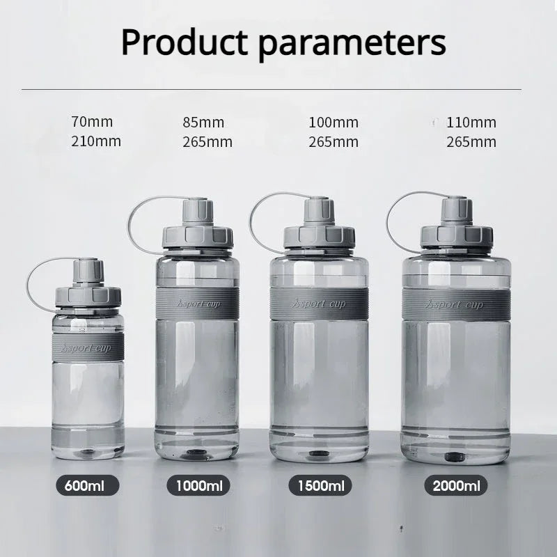 2 Liter Big Water Bottle with Straw 2L/1.5L/1L/0.6L Large Capacity School Gym Sports Drinking Bottles BPA Free Fitness
