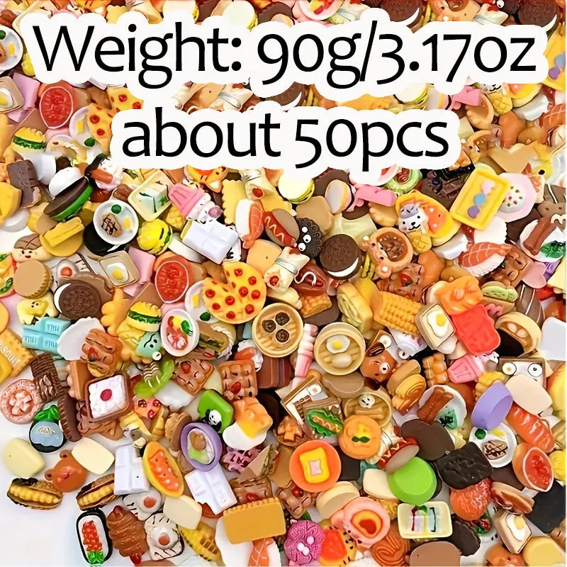 Mini Food Toys Mixed Style Resin Food Doll Kitchen Mini Food Statue DIY Accessories Halloween Christmas Gifts