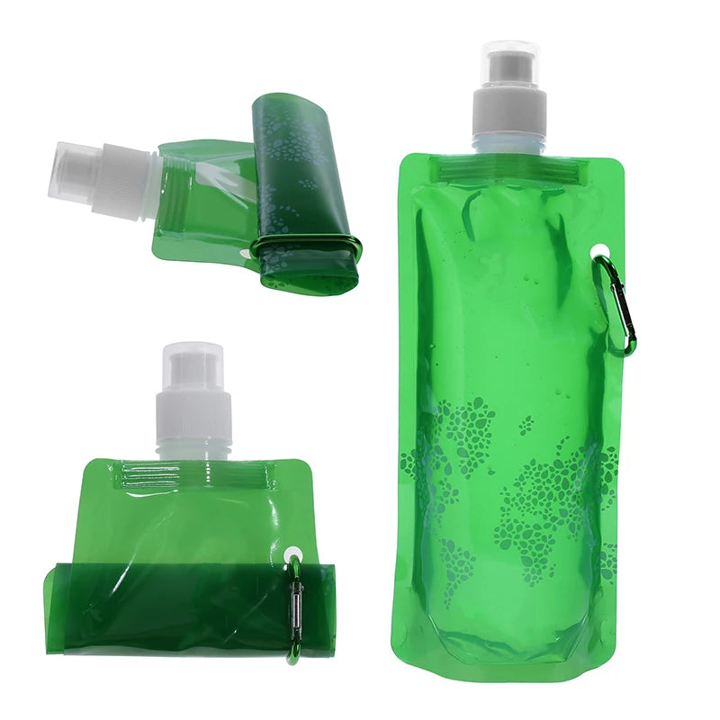 Foldable Silicone Soft Flask Water Bottle Ultralight Outdoors Traveling Sport Running Kettle Folding Water Bottle Water Bag