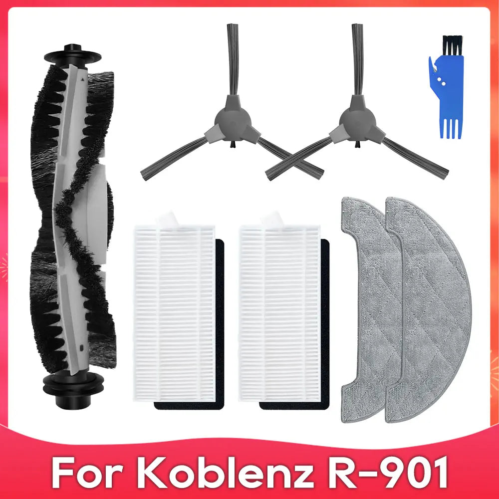 Fit For Koblenz R-901 Roller Side Brush Hepa Filter Mop Cloths Rag Robot Vacuums Accessories Replacement Spare Part