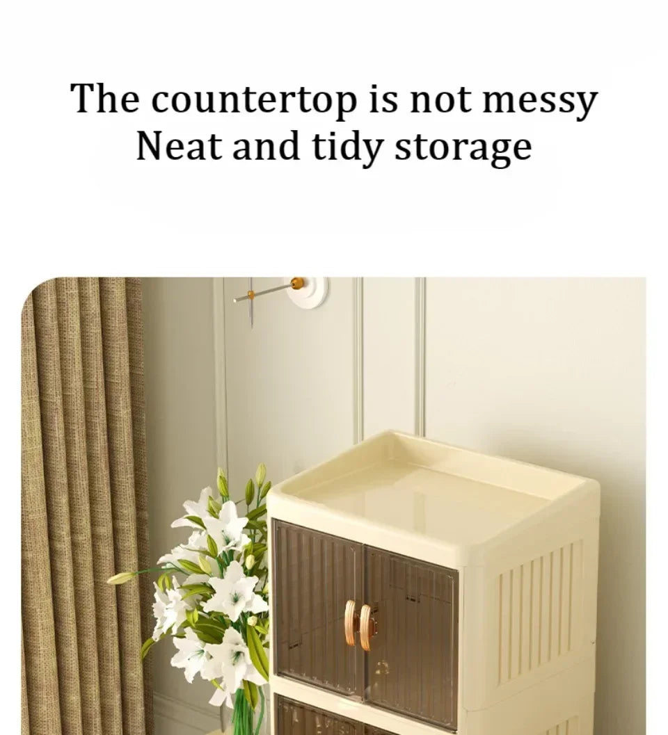 Cosmetics Storage Boxes Multi Layer Flat Cover Design Stationery Storage Shelf Household Dustproof Cosmetics Skincare Organizer