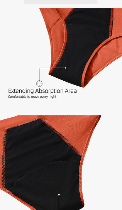 Menstrual Panties Women Abundant Flow Menstrual Period Panties High Waist Menstrual Cycle Absorbent Underwear Leak Proof Panties