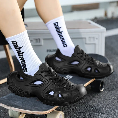 Sandalias Hombre Verano Sandals Men's New Summer Non-Slip Anti-Odor Hollow Breathable Outdoor Casual Flat Beach Shoes