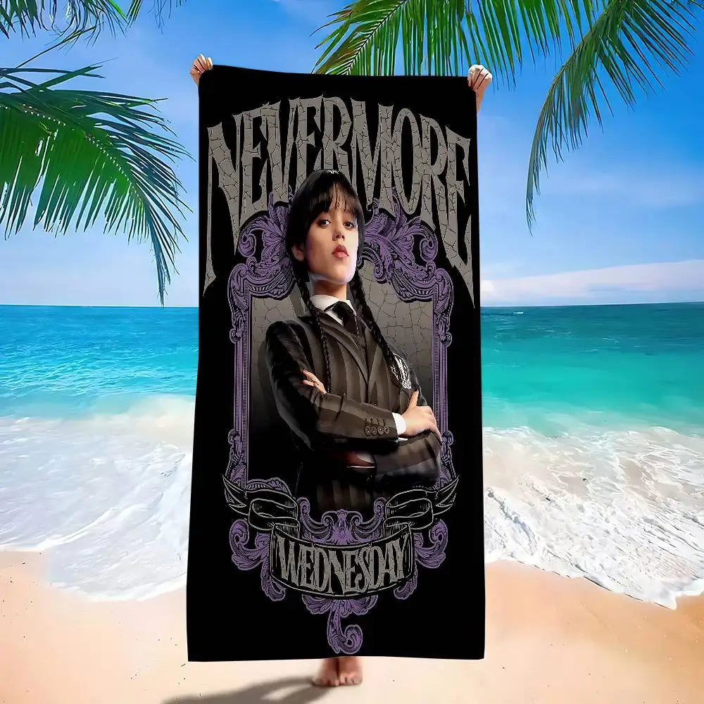 W-WednesdayS Addams Movie Cartoon Beach Towel Cute Kawaii Room Decor Bath Girls Children Hand Towels For Bathroom Shower