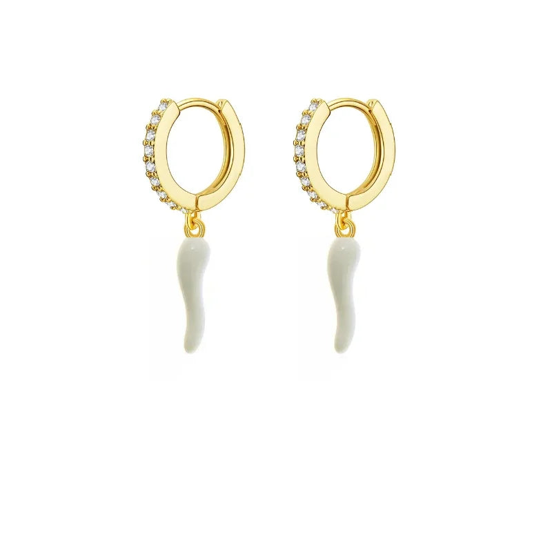 Enamel Earrings Colorful  Chili & Coin Pendant Drop Ear Ring Piercing Pendientes Punk Party Jewelry Modern Women's Earrings 2025