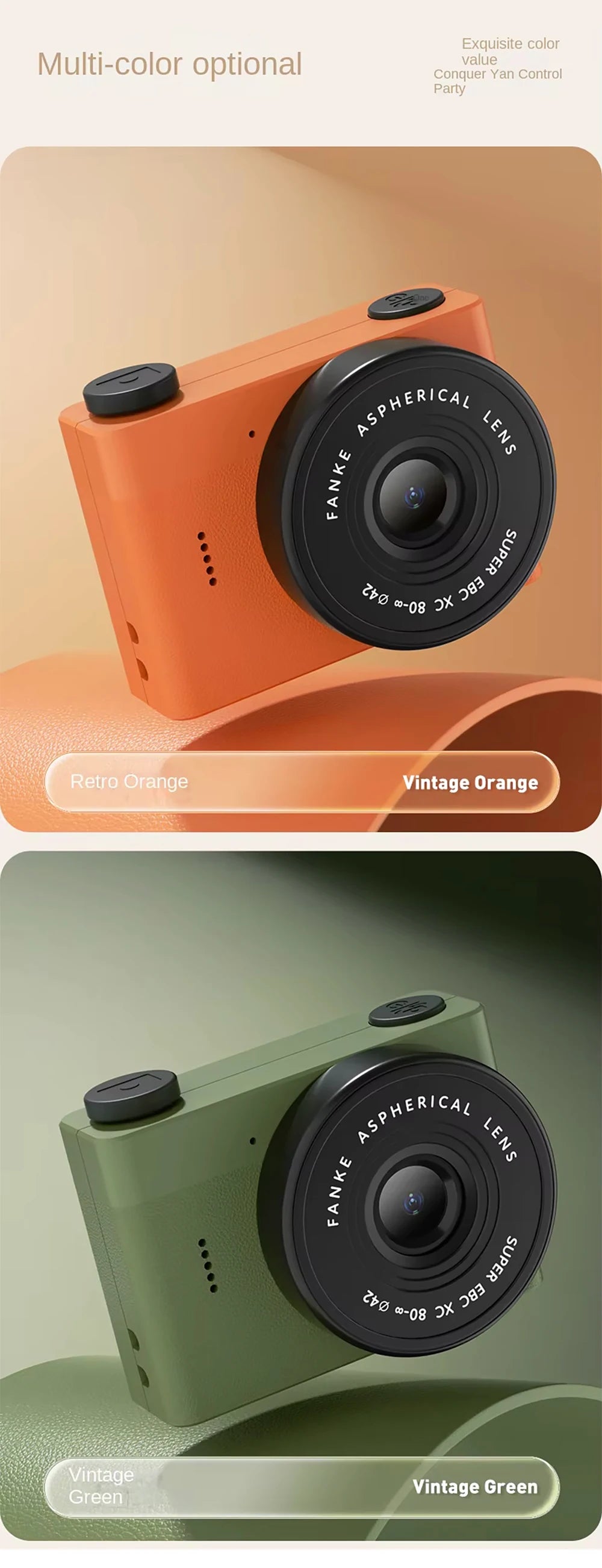A5 Mini Camera With 1.54in Screen Vintage Camera Front Rear Camera Kids Camera Indoor Home Support TF Card Kids Vlog Camera