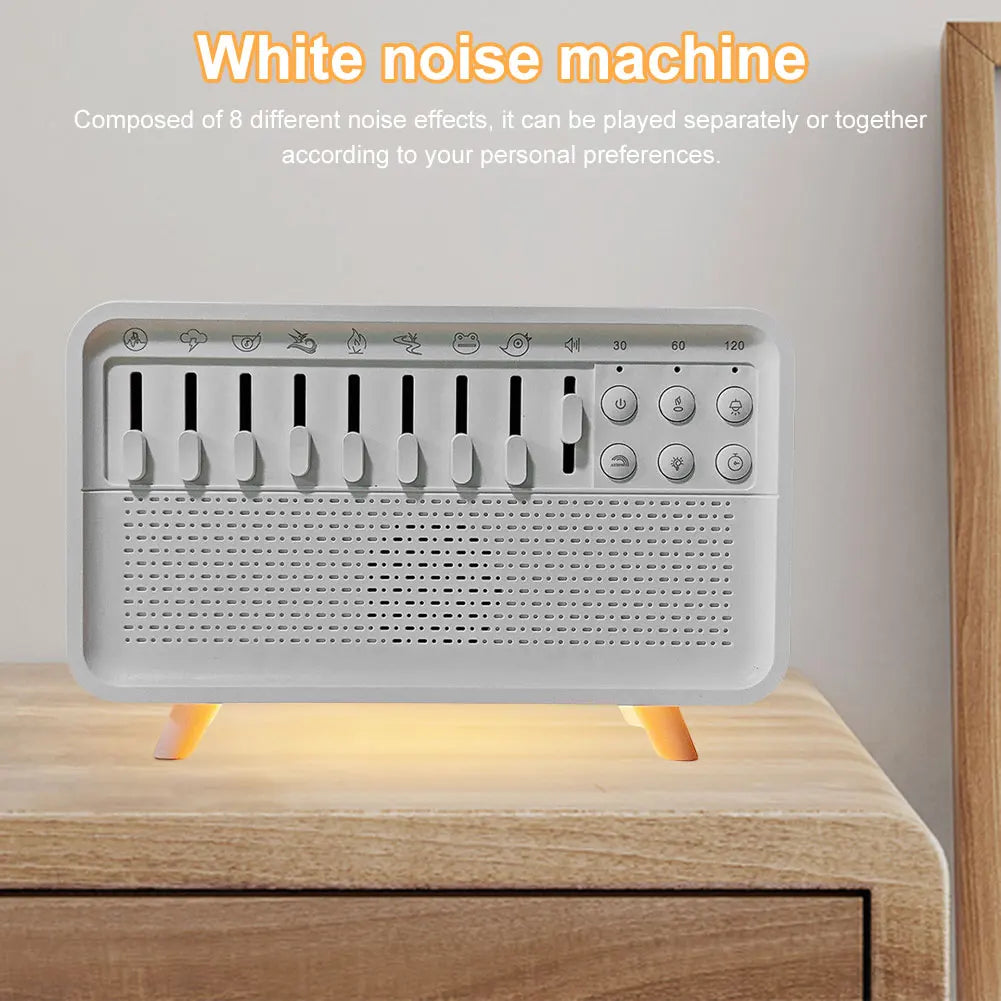 Bluetooth White Noise Machine with Aroma Diffuser Humidifier & Night Light 8 Natural Sounds 3-Level Dimming for Sleep Therapy