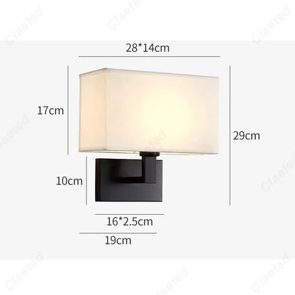 LED Fabric Lampshade E27 Decorative Wall Lamp Indoor Corridor Living Room Bedroom Bedside Wall Lamp Decorative Lighting Fixture