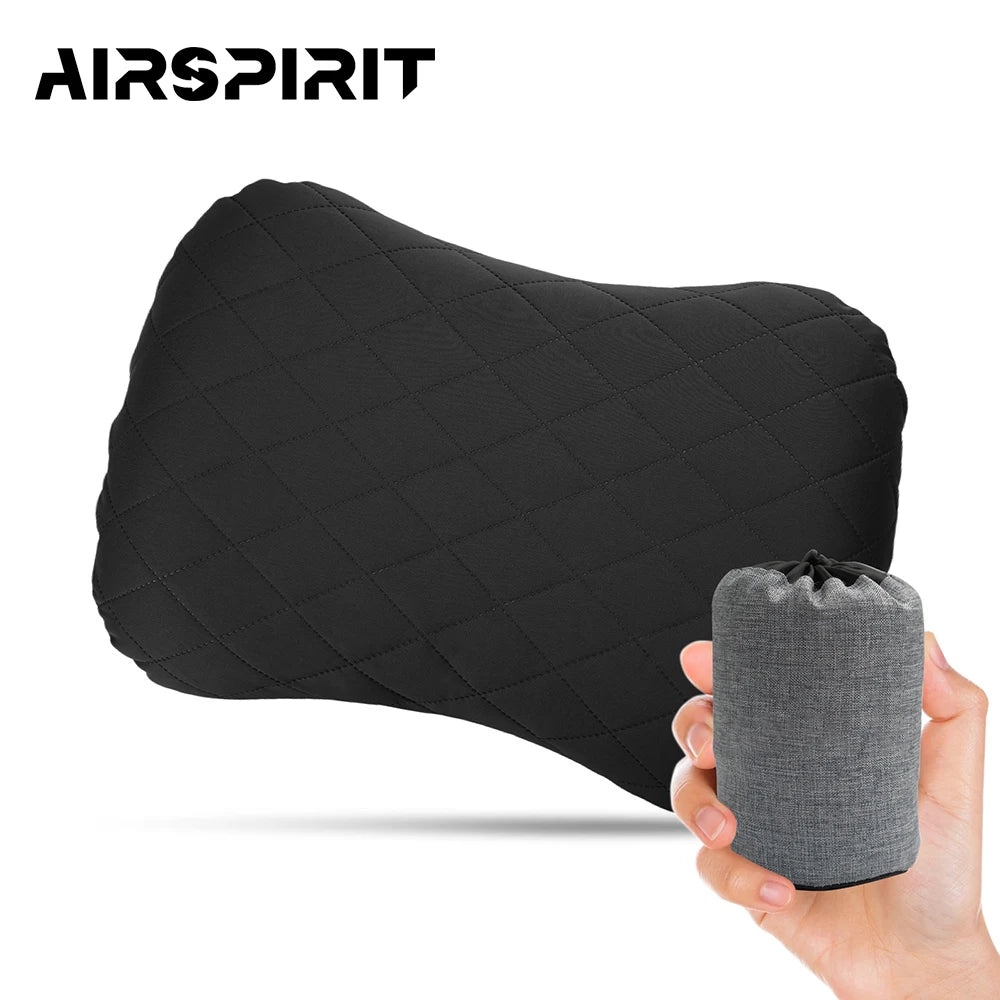Inflatable Camping Pillow with Removable Washable Cover,Travel Pillow for Neck Support,Hiking,Backpacking,Office,Airplane,Car