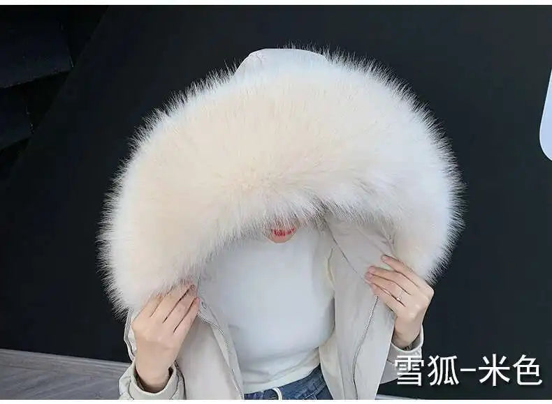 Detachable Faux Fur Collar Extra Large Warm Fake Fur Scarf Wrap Evening Cape For Winter Womens Coat Faux Fur Hood Ttrim Collar