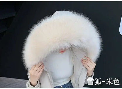 Detachable Faux Fur Collar Extra Large Warm Fake Fur Scarf Wrap Evening Cape For Winter Womens Coat Faux Fur Hood Ttrim Collar