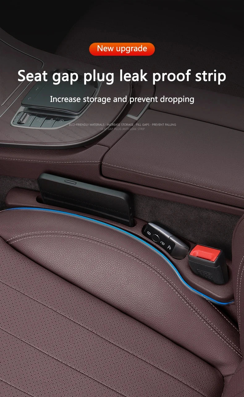 2pcs Car Seat Gap Filler Organizer Waterproof Car Seat Gap Plug Strip with 2 Grooves Seat Gap Storage Auto Interior Accessories