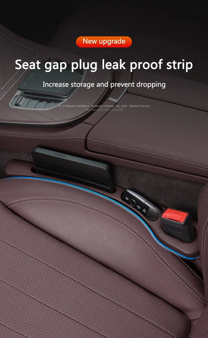 2pcs Car Seat Gap Filler Organizer Waterproof Car Seat Gap Plug Strip with 2 Grooves Seat Gap Storage Auto Interior Accessories