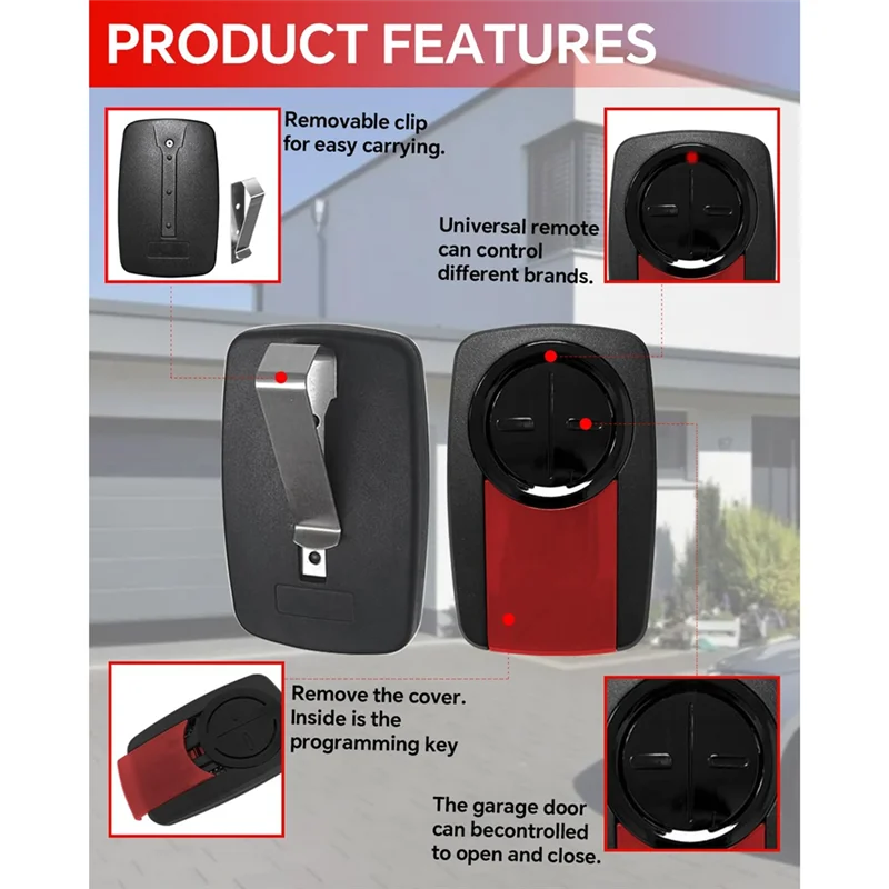 ABGI-Garage Door Opener For Liftmaster 375UT 380UT 375LM Remote Control For Garage Door Opener