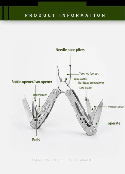 Stainless Steel Pliers Outdoor Knife Combination Folding Car Convenient Knife Pliers Pliers Multifunctional Tools