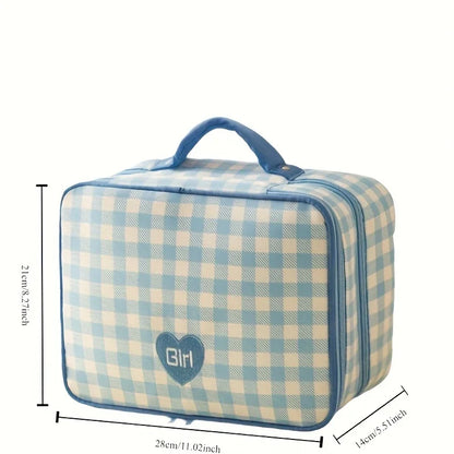 Storage Organizer Large Capacity Makeup Bag Portable Double-layer Clothing Storage Bag Handheld Waterproof Toiletry Bag Girl