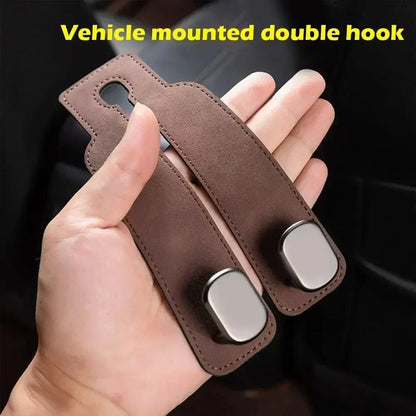 2 in 1 Universal Double Hooks Holder Car Hook For Car Rear Seat Back Hooks Headrest Hanger Clip Storage Car Interior Accessories