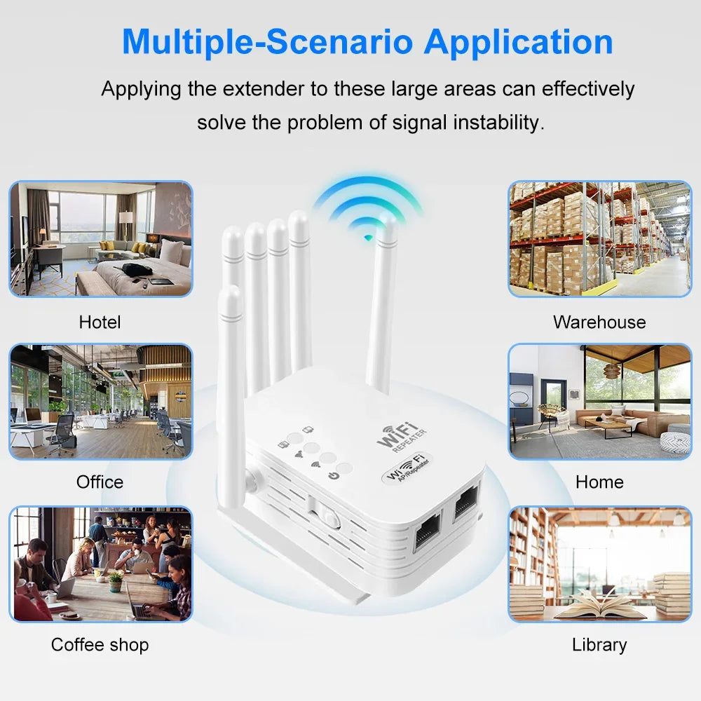Xiaomi 1200Mbps Wifi Amplifier Dual band 2.4G 5G Repeater Network Expander Range Extender Signal Booster Wireless Wi-Fi Router