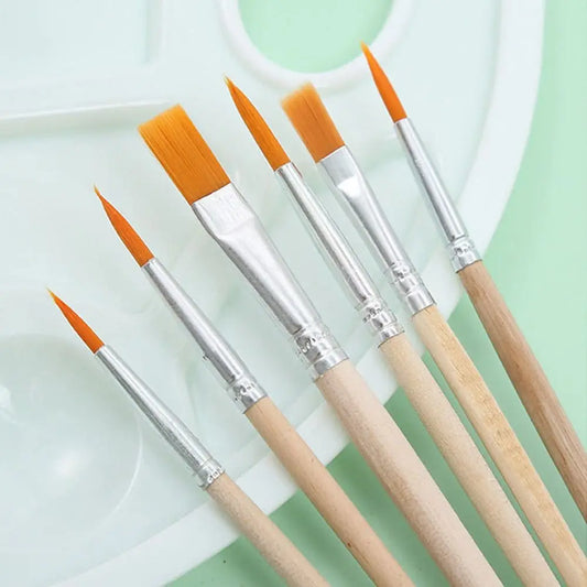 Gouache Brush Drawing Coloring Artist Art Painting Supplies Oil Painting Palette Art Oval Palette Brush Set Watercolor Tray