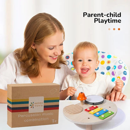 Wooden Music Toys For Babies Children's Multifunctional Music Knocking Table Early Education Kids Drum Set Music Toy Baby Gift