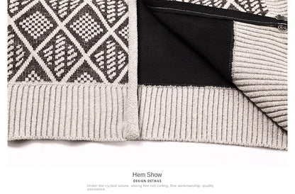 Top Quality Thick Velvet Zip Up New Brand Fashion Knit Cardigan Korean Sweater Casual Japanese Coats Jacket Mens Clothes 2025