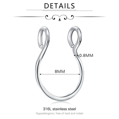 12Pcs/Set Fake Ear Ring Magnetic Studs Faux Non Pierced Ear Ring Ear Cuff No Piercing Magnetic Nose Studs CZ Dia 3/4/5mm