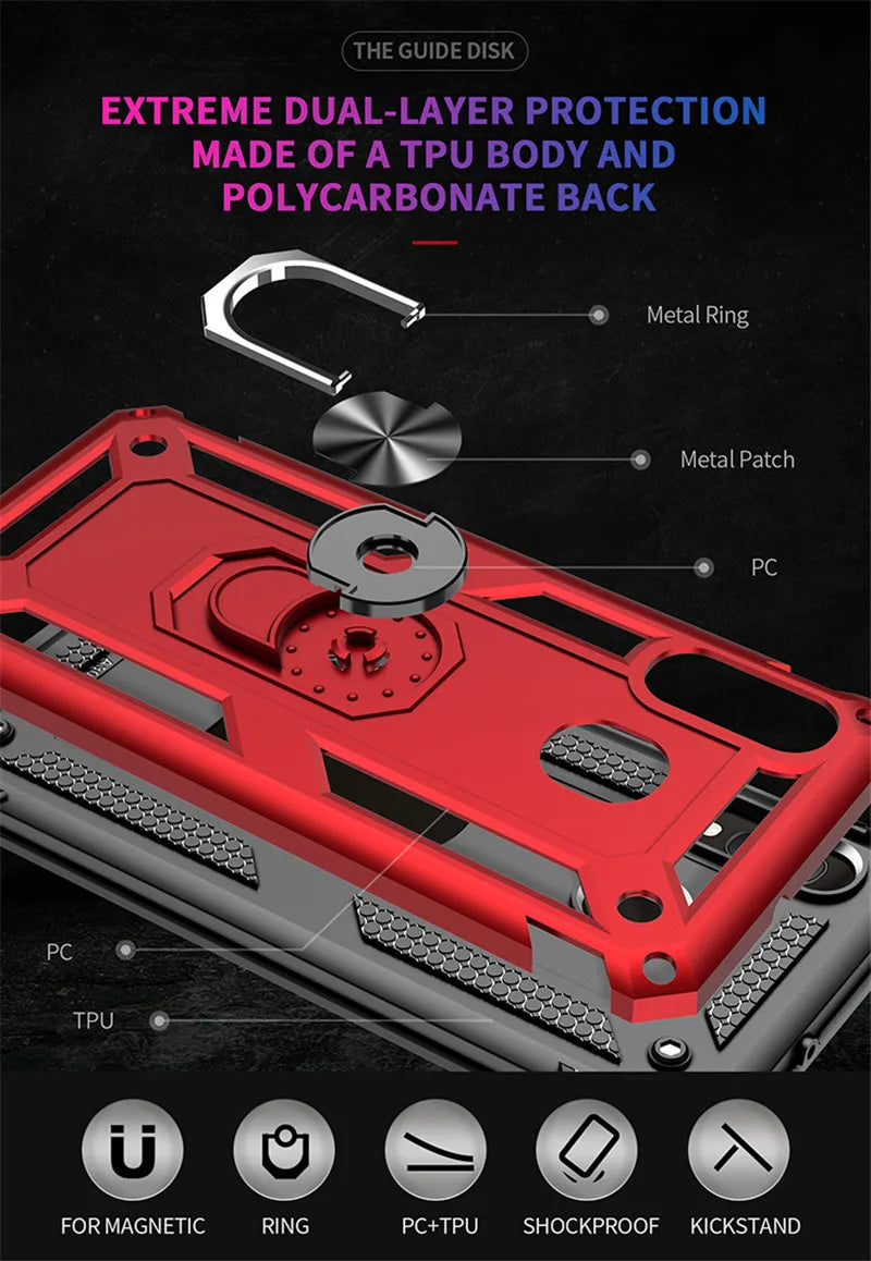 for Samsung A20e Armor Shockproof Case for Samsung Galaxy A20e Military Protective Ring Holder Magnet Cover for Samsung A 20e