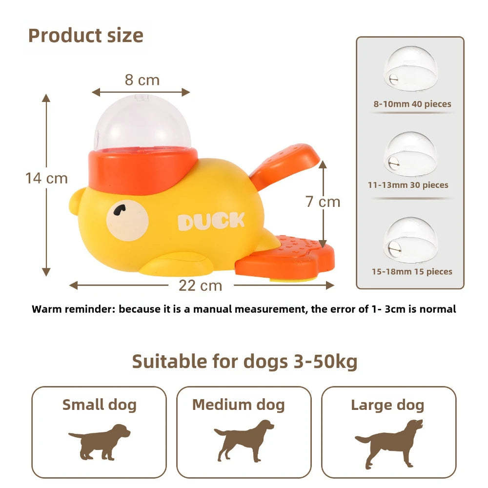 Pet Snack Feeder Dog Food Dispenser Automatic Feeder Puppy Cartoon Duck Design Used to Train Dogs Accessories Cats Cat Supplies