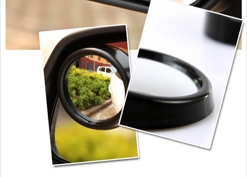 Car Rearview Mirror Car Blind Spot Mirror 360° Car Reversing Assist Mirror Glass Bezel-less Fan-shaped Small Round Mirror