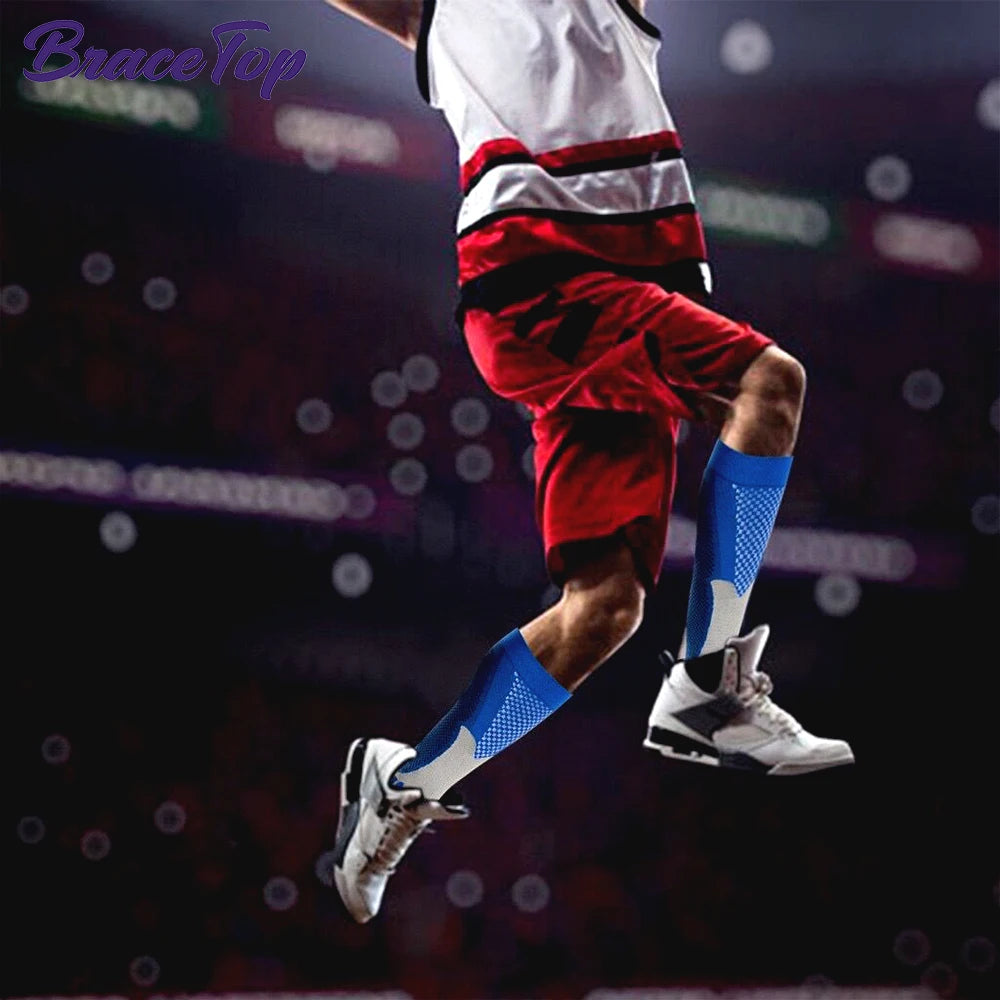 BraceTop 1 Pair Sports Stockings Compression Golf Sport Socks Medical Nursing Stockings Prevent Varicose Veins Socks Rugby Socks