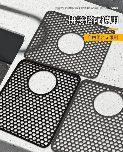 Sink Protectors for Kitchen Sink,Sink Mat,Grid Silicone Kitchen Sink Mat for Bottom of Stainless Steel Sink,Heat resistant mat