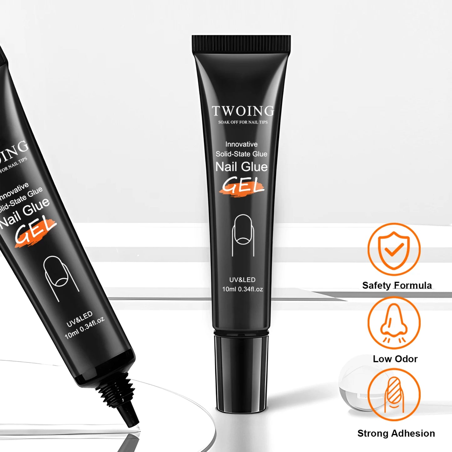 Solid Nail Glue Nail Tips Gel for Press On Nails,Acrylic Nail Gel for Manicure Extension,False Nails Adhesive Glue Long Lasting