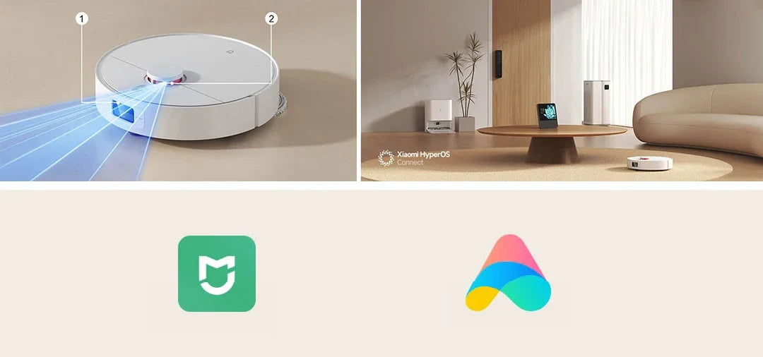 XIAOMI MIJIA H40 Self Robot Vacuum Cleaners Mop CN 6000PA Cyclone Suction Smart Home Sweeping High Speed Rotary Scrubbing