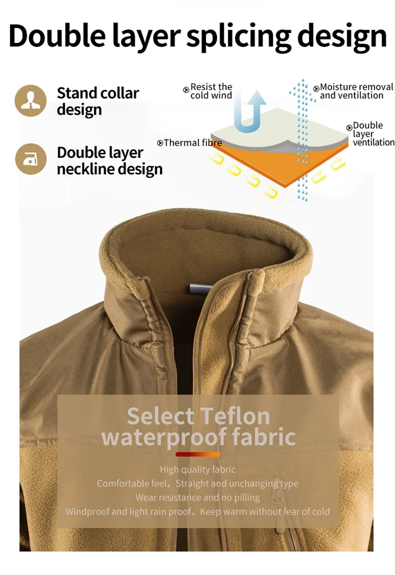 Winter Tactical Fleece Jacket Military Army Jacket Thermal Warm Camouflage Work Coats Mens Clothes Husband  Field Jacket Outwear