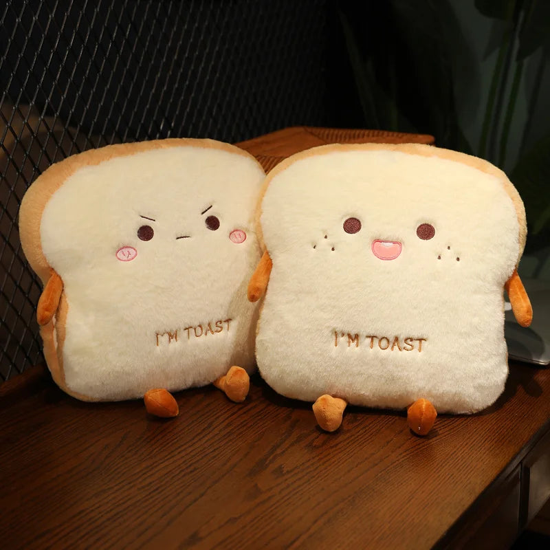Plush Bread Pillow Cute Simulation Food Toast Soft Doll Warm Hand Pillow Cushion Home Decoration Kids Toys Birthday Gift