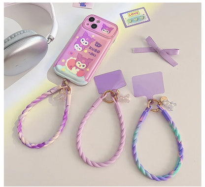 Luminous Bear Silicone Mobile Phone Lanyard Round Soft Ring Mobile Phone Chain Silicone Wrist Anti-loss Mobile Phone Lanyard