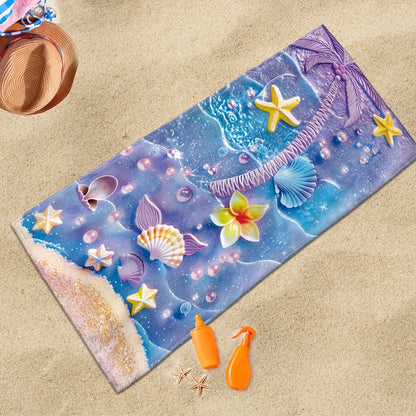 Beach Towel Marine Life Yhua Pattern Sunscreen And Windproof Suitable For Beach Pool Camping Travel Beach Blanket